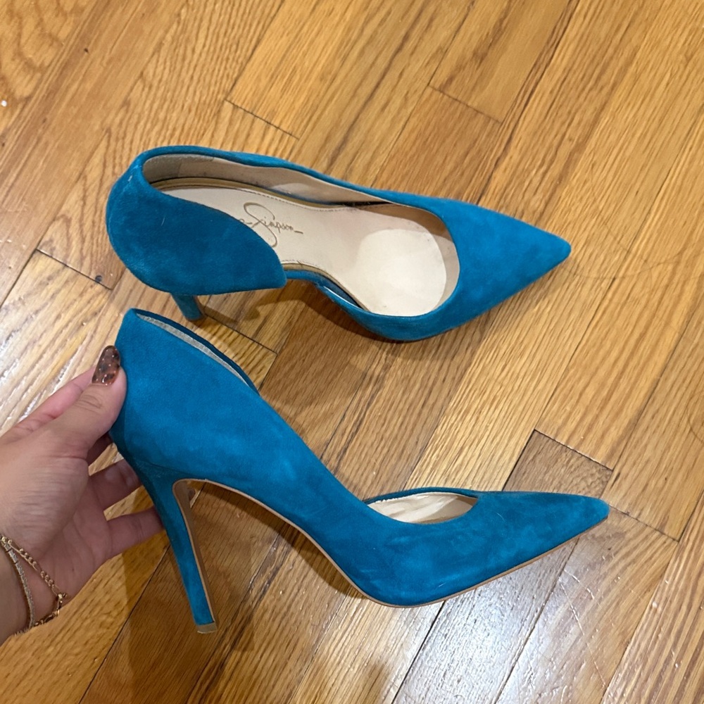 Jessica Simpson Teal Suede Heels